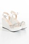 Women's Summer Pearl Wedge Heeled Stone Embroidered Sandals