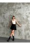 Women's Black Pleated Skirt - 4