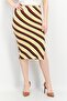 Women Stripe Midi Skirt, Brown