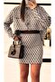 Brown-Blue Knitwear Set with Shirt and Mini Skirt - 4