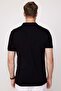 Men's Slim Fit Slim Fit 100% Cotton Plain Pique Black Polo Collar T-Shirt - 5