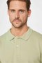 Men's Slim Fit Slim Fit 100% Cotton Plain Pique Green Polo Collar T-Shirt - 3