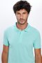 Men's Slim Fit Slim Fit 100% Cotton Soft Textured Plain Pique Mint Color Polo Neck T-Shirt - 3