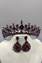 Hera Bridal Henna Crown and Drop Stone Earrings