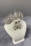 Rio Stoned Bridal Crown and Shuttle Stone Earring Set - 4