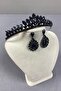 Navy Blue Leyn Bridal Henna Crown and Drop Stone Earring Set - 4