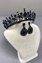 Hera Bridal Henna Crown and Drop Stone Earrings - 2