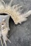 Cream Rooster Feather Crystal Beaded Bridal Henna Tiara and Earring - 2
