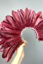 Burgundy Enda Feathered and Embellished Bridal Henna Tiara Accessory - 2