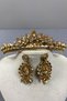 Honey Colored Leyn Bridal Henna Crown and Drop Stone Earring Set