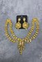 Honey Colored Sultan Frontlet Bridal Henna Hair Accessory and Jewelled Earring Set
