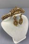Honey Colored Leyn Bridal Henna Crown and Shuttle Stone Earrings - 4