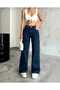 Luiss Navy Blue Lycra Super High Waist Loose Jeans Palazzo Pants. (Super High) - 4