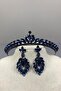 Navy Blue Ece Bridal Henna Crown and Earrings with Shuttle Stones - 2