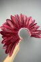 Burgundy Enda Feathered and Embellished Bridal Henna Tiara Accessory - 4