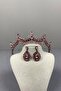 Pink Venetian Stone Bridal Henna Crown and Drop Earring Set