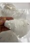 Pearl Embroidered Bridal Veil with Buckle - 2