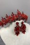 Lena Crystal Bridal Henna Crown and Shuttle Stone Earring Set - 3
