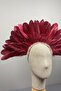 Burgundy Enda Feathered and Embellished Bridal Henna Tiara Accessory - 8