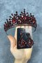 Burgundy Rio Stoned Bridal Henna Crown and Evening Dress Earring Set - 5