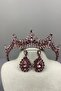 Pink Venetian Stone Bridal Henna Crown and Drop Earring Set - 3