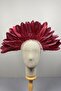 Burgundy Enda Feathered and Embellished Bridal Henna Tiara Accessory