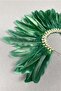 Green Hera Feathered and Stoned Bridal Henna Crown Accessory - 3