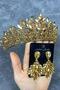 Danver Stoned Bridal Henna Crown and Earring Set - 4