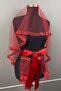 Red Water Model Embroidered Bridal Henna Veil Face Cover - 4