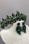 Lena Crystal Bridal Henna Crown and Earring Set - 3