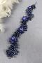 Navy Blue Jewelled Floral Crystal Beaded Bridal Hair and Turban Accessory - 3