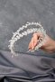 Transparent Talya Double Row Beaded Bridal Henna Crown - 2
