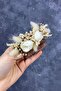Cream Cotton Herb Cipso and Artificial Flower Comb Hair Clip - 3