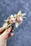 Salmon Cotton Grass Cipso and Artificial Flower Comb Hair Clip - 4