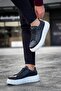 High Sole Casual Shoes 144 Black (White Sole) - 6