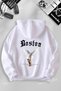 Unisex Women Men Boston Printed Hooded Basic Sweatshirt