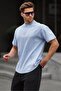 Baby Blue Crew Neck Men's T-Shirt 6175 - 2