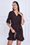 9331660 Dok.Viskon Double-Breasted Half Sleeve Dress Black Patterned - 8