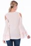 8360996 Yumoş Off-The-Shoulder Sleeve Double Ruffle Pearl Blouse Pudra - 6