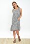 93030322 Dok.Vis.Çıtır Deseteği Ruffled Sleeveless Dress with Pockets Ecru Black