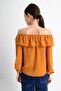 8121836 Kobe Madonna Collar Sleeved Elastic Long Sleeve Blouse Mustard - 2