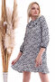 21113321 Dok.Viskon Dress with Detachable Collar and Pockets, White Patterned - 2