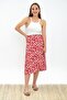 9313124 Dok.Viskon Patterned Tie-Waist Wrap Skirt Red White - 2