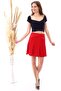 9474746 Velvet Patchwork Elastic Short Skirt Red - 3