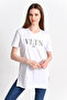 9282825 Single Jersey Vltn Paris Slit Short Sleeve V-Neck Blouse White - 6