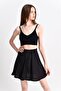 92814021 K.Flamlı Parçalı Kısa Etek Black - 7