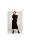 7372368 Long Dress with Flounces and Belt Black