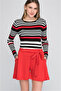8094507 Crepe Pocketed Tied Waist Elasticated Shorts Red - 2