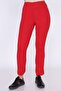 9380793 Corded Fabric Elastic Waist Long Trousers Red - 6