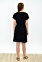 9292931 Two-Piece Elastic Waist Bat Sleeve Dress Black - 8